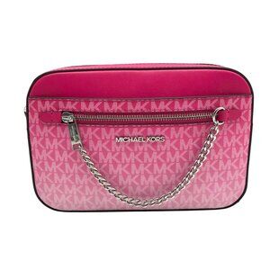 Michael Kors Dragon Fruit Ombre Leather Jet Set Logo Crossbody Bag